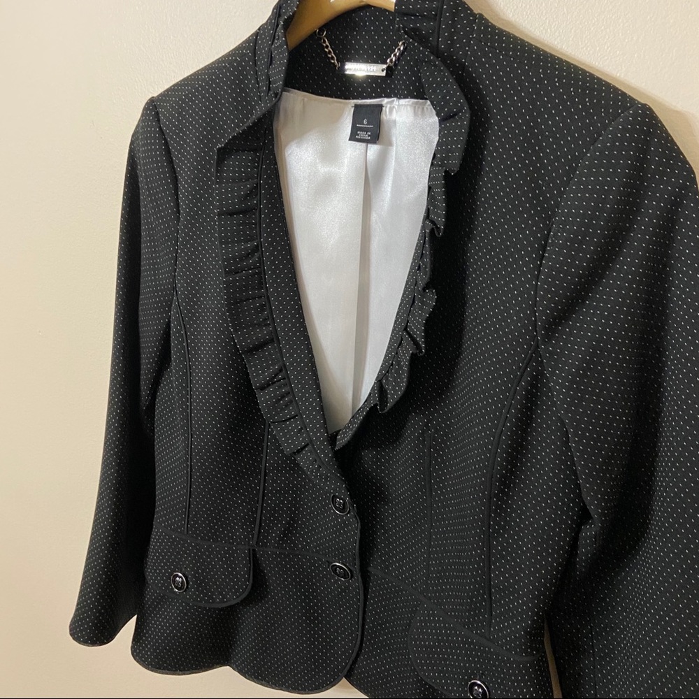 WHBM Black Polka Dot Blazer 6 - Picture 2 of 4